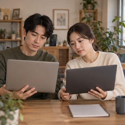 서로 다른 기기의 구성을 비교 (AI 설명용 삽화)