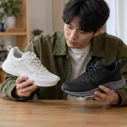 운동화의 형태와 사용 목적 비교 (AI 설명용 삽화)