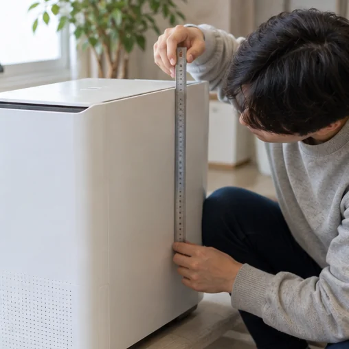 생활가전의 실제 설치 공간 검토 (AI 설명용 삽화)
