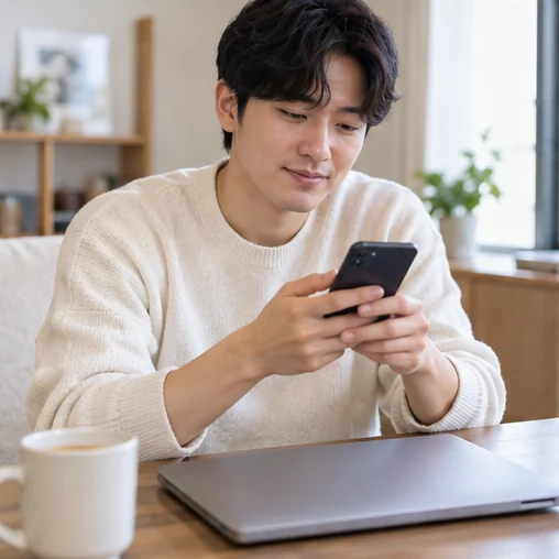 주문 상태를 직접 확인하는 장면 (AI 설명용 삽화)