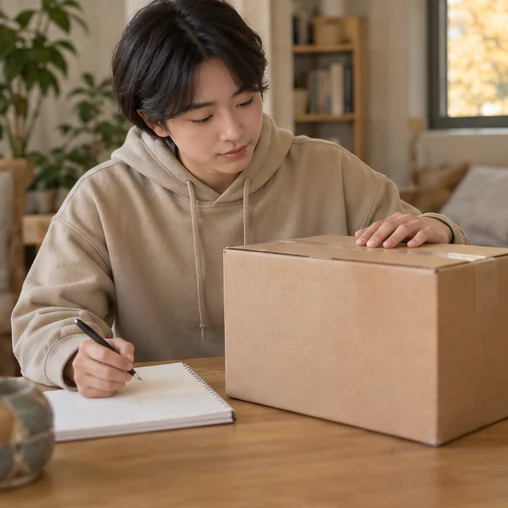 상품과 구매 메모를 함께 정리 (AI 설명용 삽화)