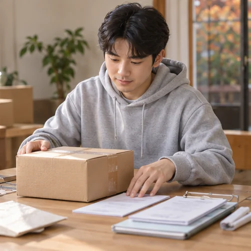물건과 배송 관련 자료 정리 (AI 설명용 삽화)