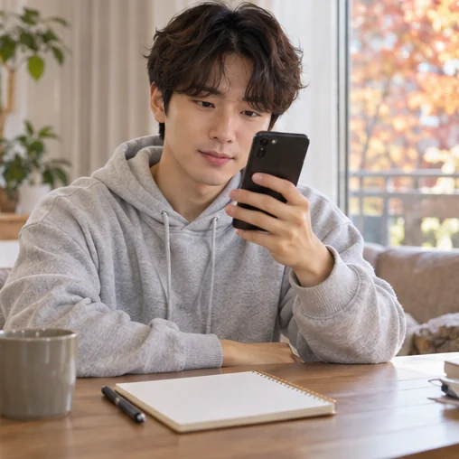 주문 화면의 안내를 확인하는 준비 (AI 설명용 삽화)