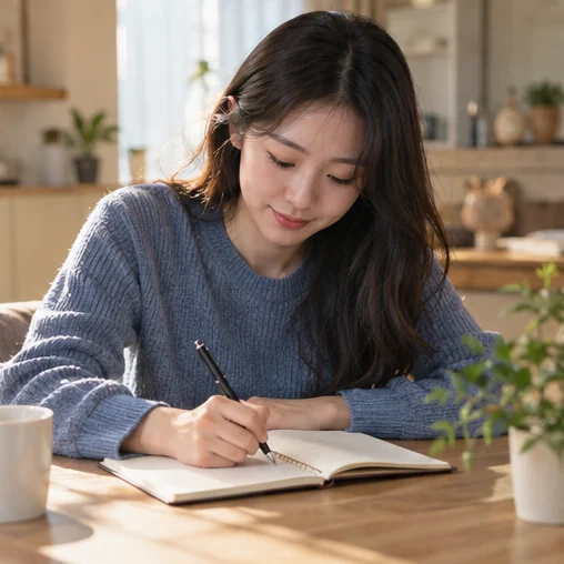 비교할 비용을 노트에 기록 (AI 설명용 삽화)