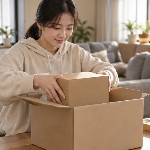 반환할 물건과 포장 크기를 검토 (AI 설명용 삽화)