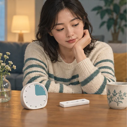 판독 시간을 확인하며 기다리는 모습 (AI 설명용 삽화)