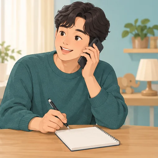 방문 전 의료기관에 전화로 문의하는 모습 (AI 설명용 삽화)