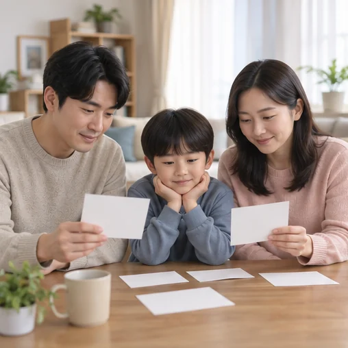가족의 진료와 휴식 계획을 함께 정리하는 모습 (AI 설명용 삽화)