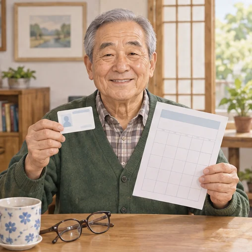 출생 기준 확인을 위해 자료를 챙긴 어르신 (AI 설명용 삽화)
