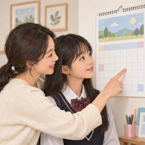학생의 출생일과 지원 경계를 살피는 모습 (AI 설명용 삽화)