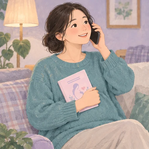 산모수첩을 준비하고 접종 가능 여부를 전화로 문의하는 모습 (AI 설명용 삽화)