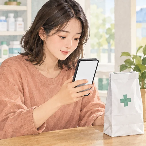 약제비 자료와 휴대전화를 살펴보는 모습 (AI 설명용 삽화)