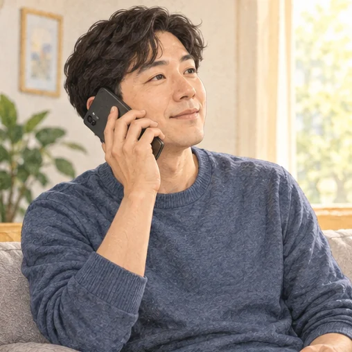 의료기관에 전화로 상담을 문의하기 (AI 설명용 삽화)