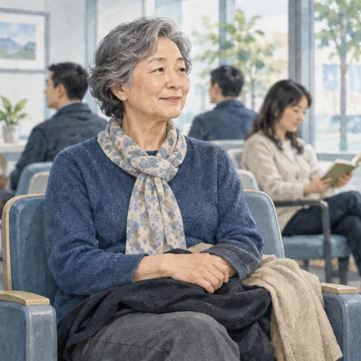접종 뒤 기관에서 조용히 몸 상태를 살피는 장면. (AI 설명용 삽화)