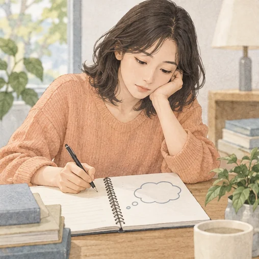 확인되지 않은 계획에 관한 질문을 메모하는 모습 (AI 설명용 삽화)