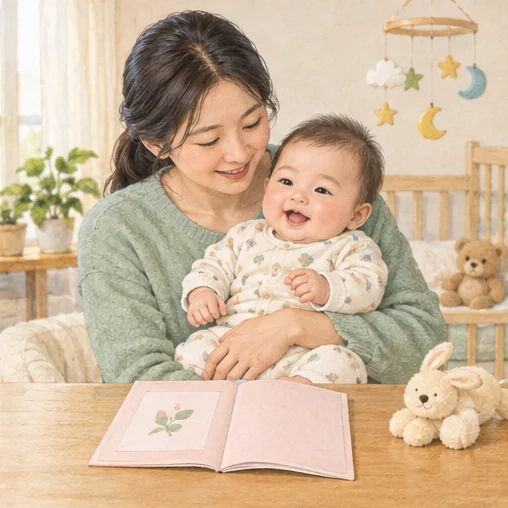 영아의 최소 접종 연령과 기록을 확인하는 모습 (AI 설명용 삽화)