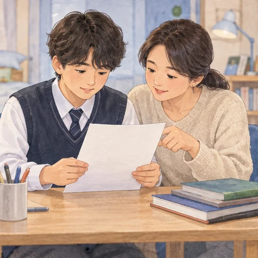 학교 안내와 국가 접종 지원을 구분해 살펴보는 모습 (AI 설명용 삽화)