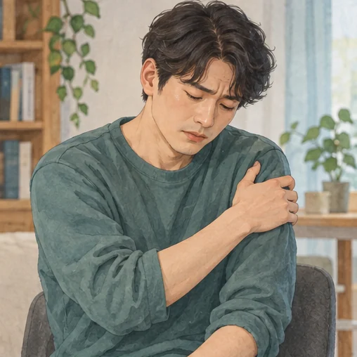근육통 등 전신 통증도 함께 살펴봅니다. (AI 설명용 삽화)