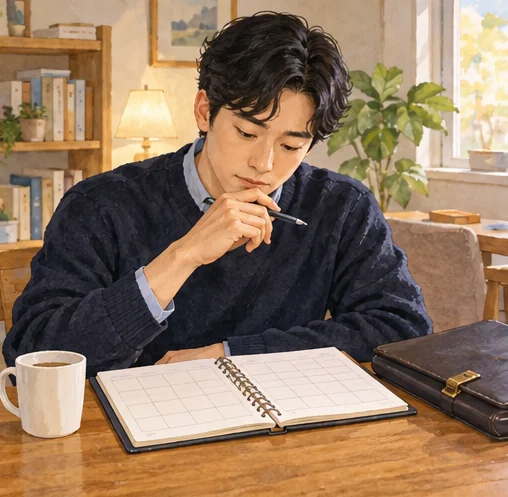 업무 일정과 접종 방문을 조정하는 모습 (AI 설명용 삽화)