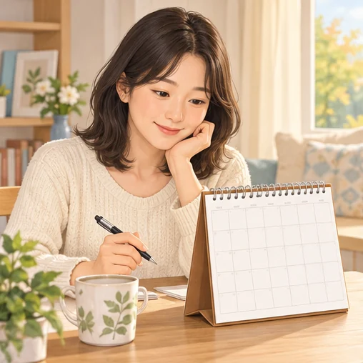 이번 절기의 접종 일정과 방문할 날짜를 먼저 확인합니다. (AI 설명용 삽화)