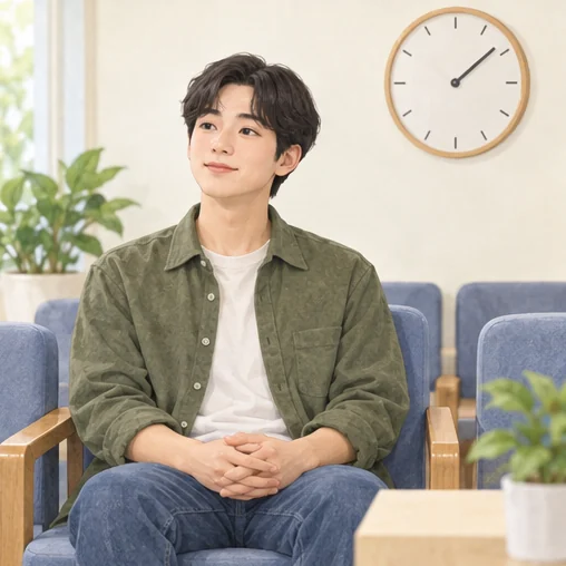 접종 후 기관에서 20~30분간 상태를 관찰합니다. (AI 설명용 삽화)