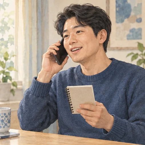 방문 전 의료기관에 전화로 문의하는 모습 (AI 설명용 삽화)