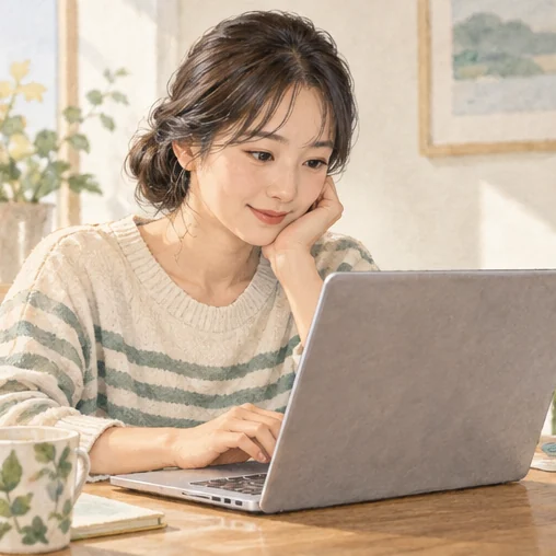 노트북으로 본인 접종 기록을 살펴보는 모습 (AI 설명용 삽화)