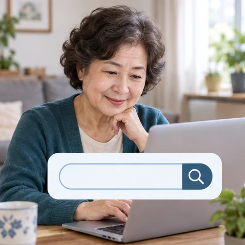노트북으로 지역 일자리 정보를 찾는 모습 (AI 설명용 삽화)