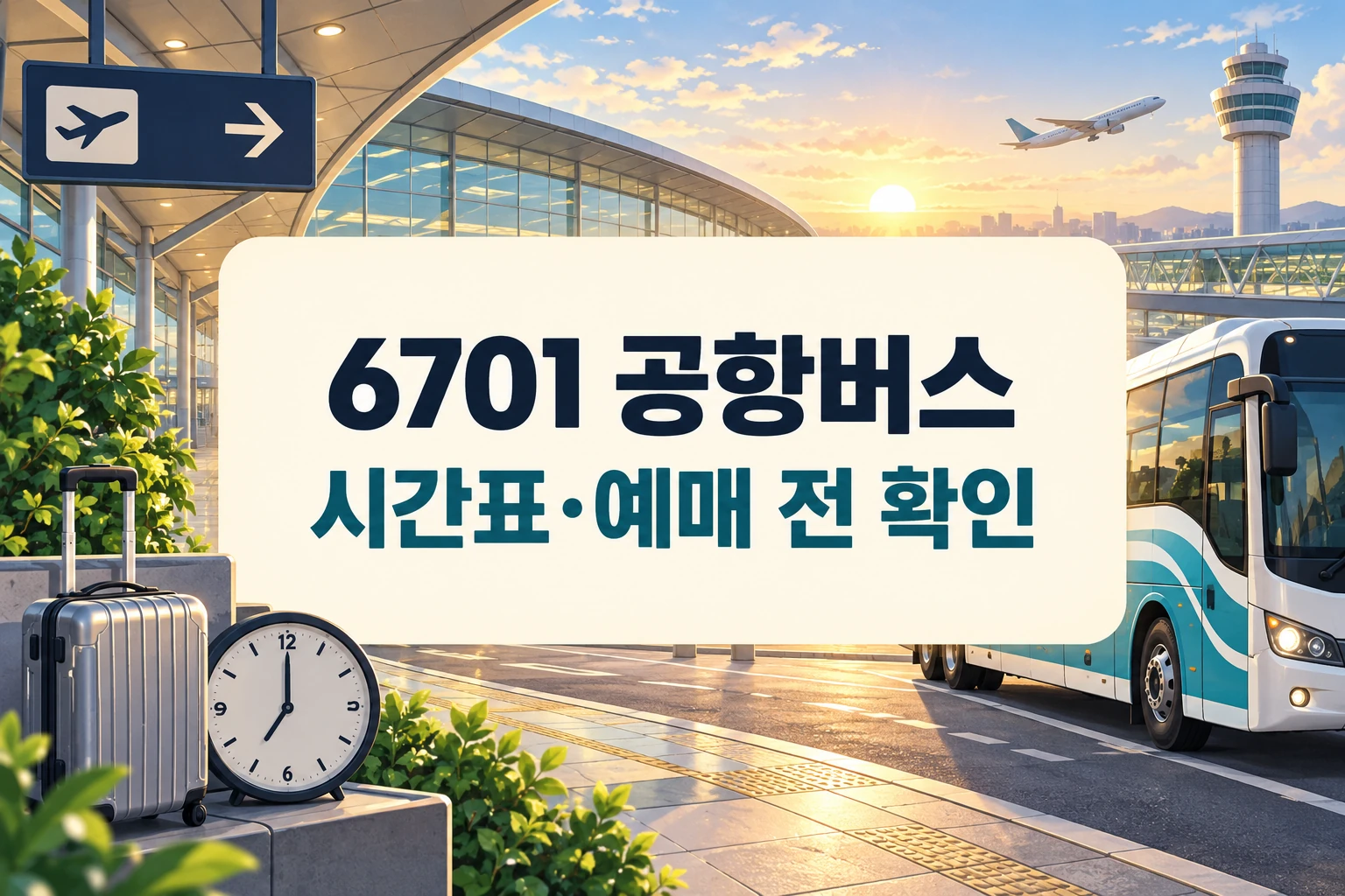 6701 airport bus timetable and ticket preparation Korean cover (AI 설명용 썸네일)