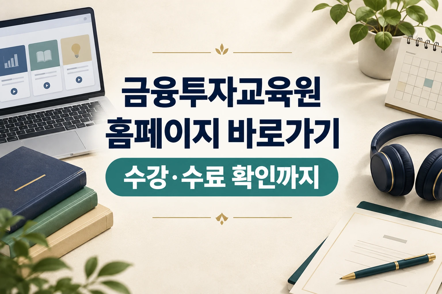 금융투자교육원 홈페이지 바로가기, 수강·수료 확인까지를 담은 설명용 대표 삽화 (AI 설명용 썸네일)