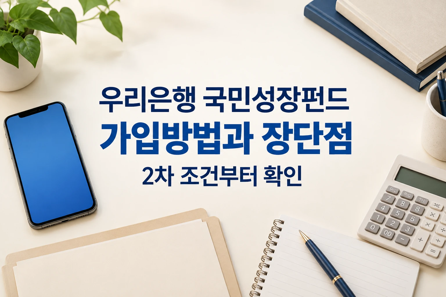 우리은행 국민성장펀드 가입방법과 장단점을 2차 조건으로 확인하는 한글 대표 이미지 (AI 설명용 썸네일)