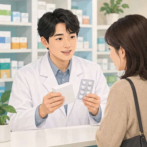 처방받은 약의 사용법은 의료진·약사에게 확인하세요. (AI 설명용 삽화)