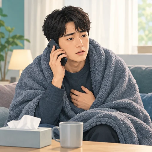 상태가 걱정되면 의료기관에 조기에 상담하세요. (AI 설명용 삽화)