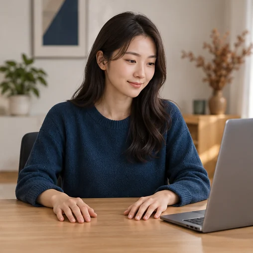 온라인 행사 안내를 살펴보는 소비자의 모습 (AI 설명용 삽화)