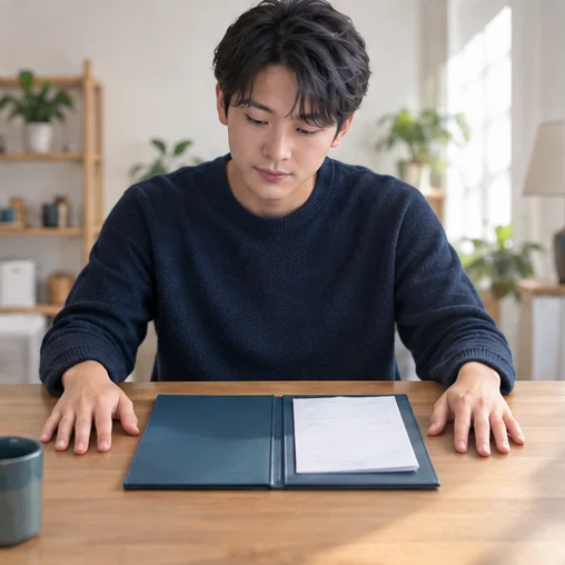 주문 관련 자료를 정리하는 소비자의 모습 (AI 설명용 삽화)