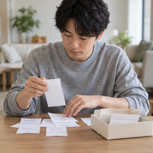 진료 관련 비용 기록을 정리하는 모습 (AI 설명용 삽화)