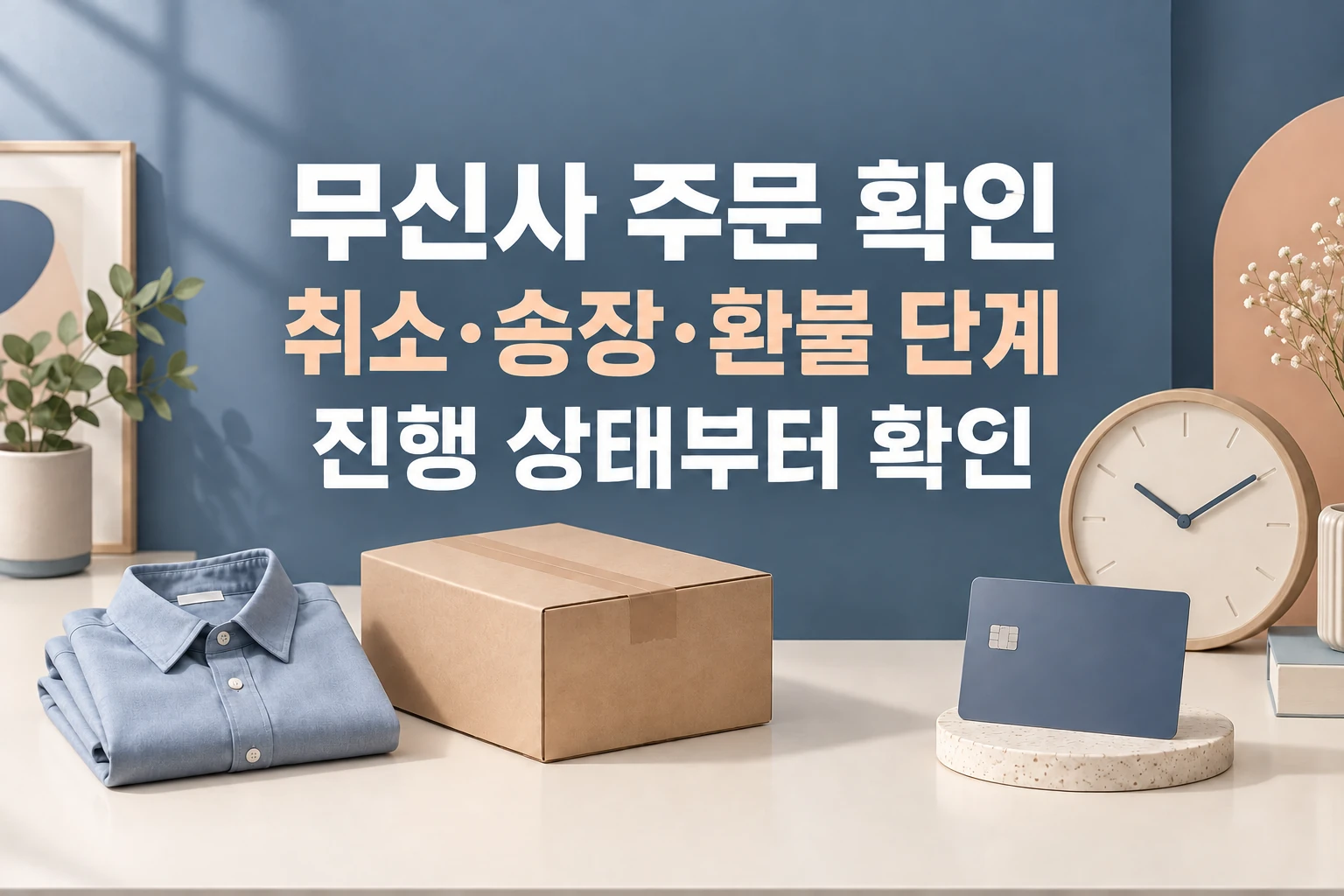 무신사 주문의 취소·송장·환불 진행 상태 확인을 안내하는 한글 대표 이미지 (AI 설명용 썸네일)