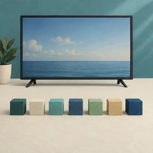 TV와 일곱 개의 작은 지원기간 블록 (AI 설명용 삽화)