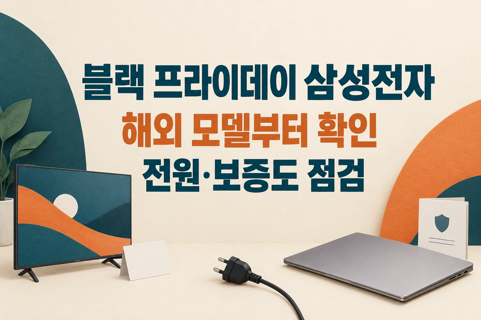 블랙 프라이데이 삼성전자 해외 모델의 전원과 보증을 확인하라는 한글 대표 이미지 (AI 설명용 썸네일)